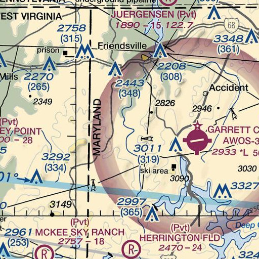FAA VFR chart of Gap Falls, MD