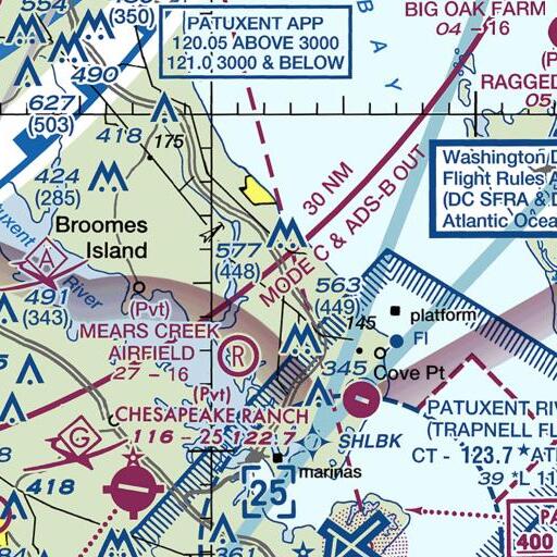 FAA VFR chart of Goldstein Branch, MD