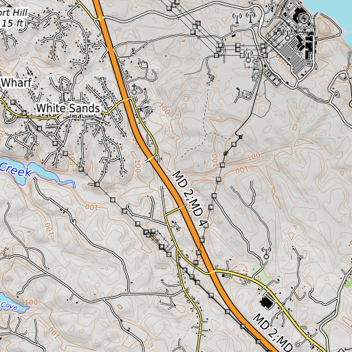 OpenTopoMap map of Goldstein Branch, MD