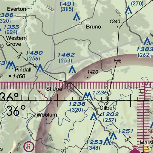 FAA VFR chart of Saint Joe Mountain, AR