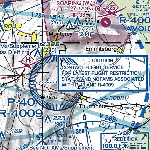 FAA VFR chart of Piney Mountain, MD