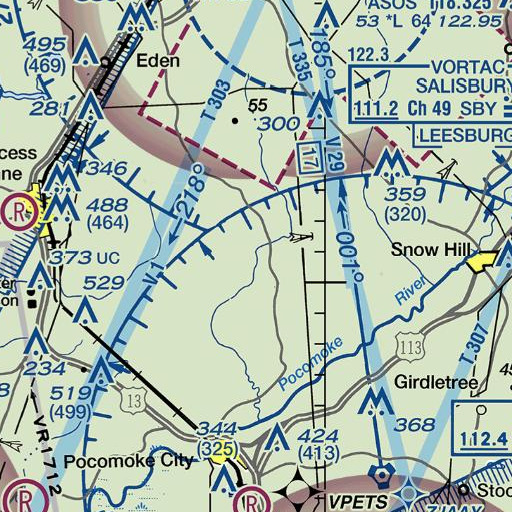FAA VFR chart of Pusey Branch, MD