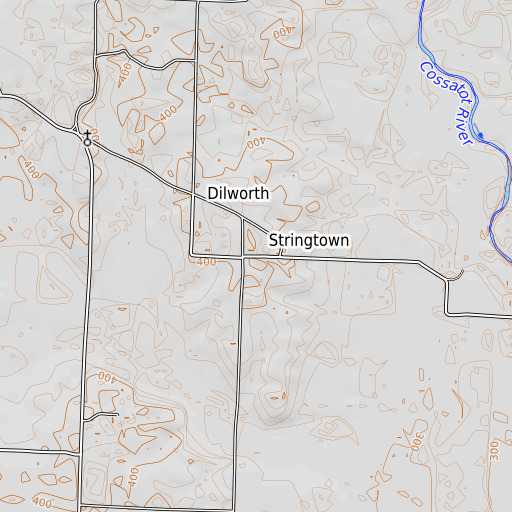 OpenTopoMap map of Stringtown, AR