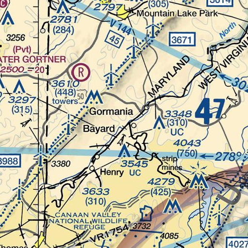 FAA VFR chart of Shields Run, MD