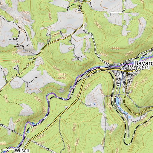 OpenTopoMap map of Shields Run, MD