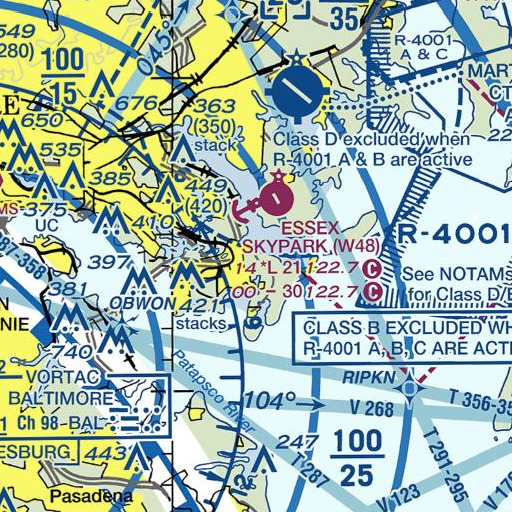 FAA VFR chart of Sparrows Point High School, MD