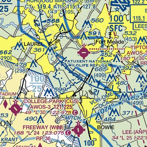 FAA VFR chart of Thomas Branch, MD