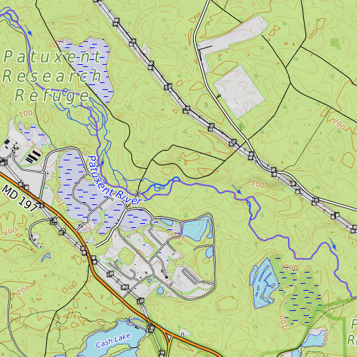 OpenTopoMap map of Thomas Branch, MD