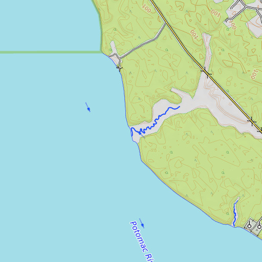 OpenTopoMap map of Thorne Gut, MD