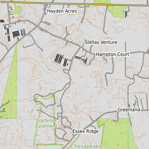 OpenTopoMap map of Tilghman Branch, MD