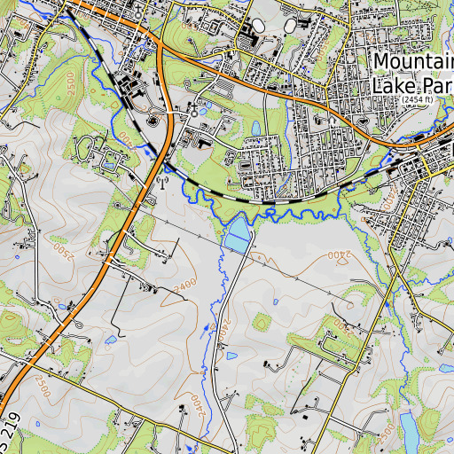 OpenTopoMap map of Trout Run, MD