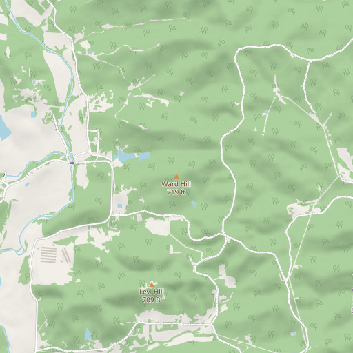 OpenStreetMap map of Ward Hill, AR