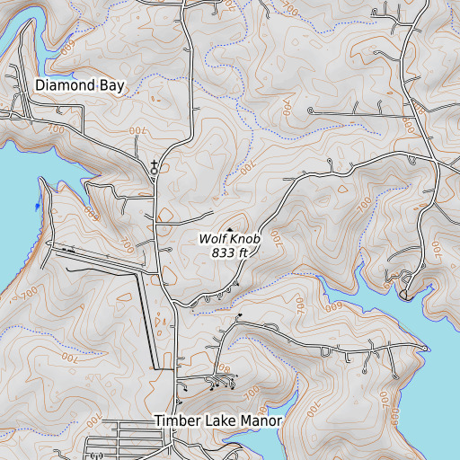 OpenTopoMap map of Wolf Knob, AR