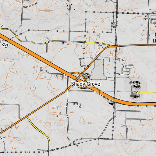 OpenTopoMap map of Interchange 55, AR
