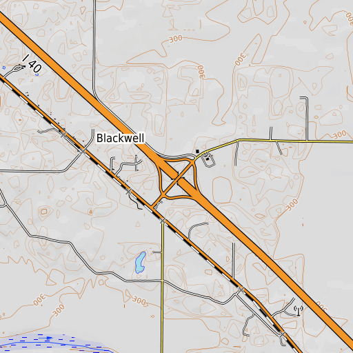 OpenTopoMap map of Interchange 101, AR