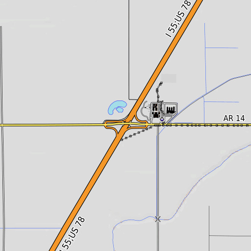 OpenTopoMap map of Interchange 41, AR