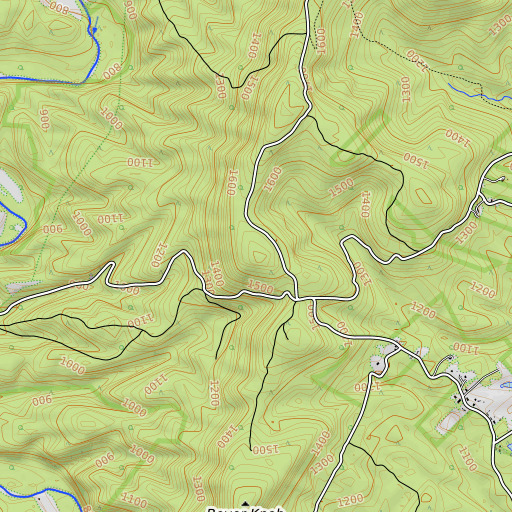 OpenTopoMap map of Polish Mountain, MD