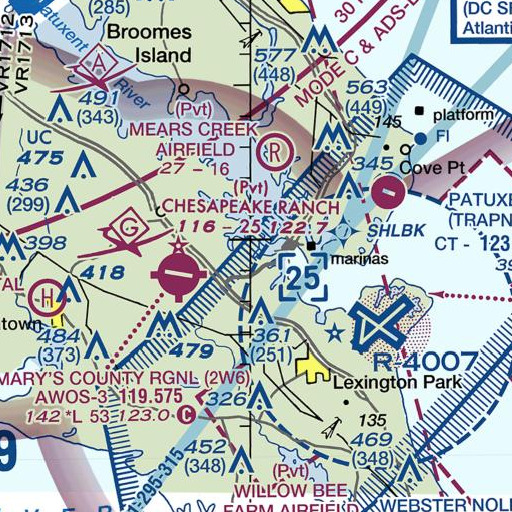 FAA VFR chart of Myrtle Point, MD