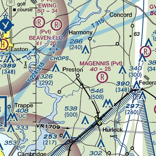 FAA VFR chart of Preston Elementary School, MD