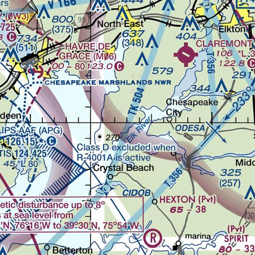 FAA VFR chart of Back Creek, MD