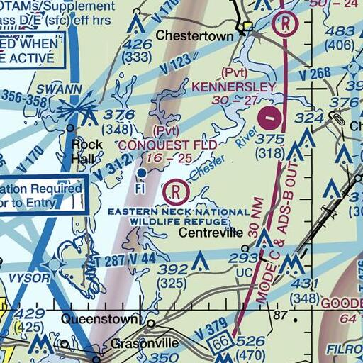 FAA VFR chart of Conquest Beach, MD