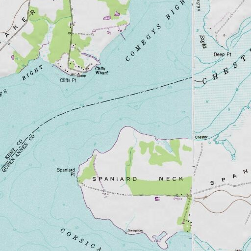 USGS 24K topo map of Upper Spaniards Point, MD