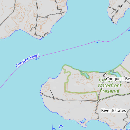 OpenTopoMap map of Upper Spaniards Point, MD