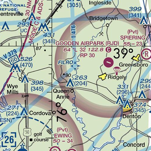 FAA VFR chart of Scotts Branch, MD