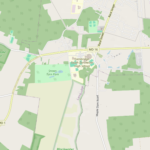 OpenStreetMap map of Maple Elementary School, MD