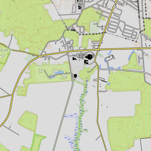 OpenTopoMap map of Maple Elementary School, MD
