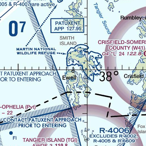 FAA VFR chart of Ewell Elementary School, MD
