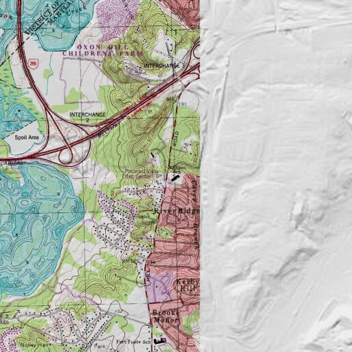 USGS 24K topo map of Addison School, MD