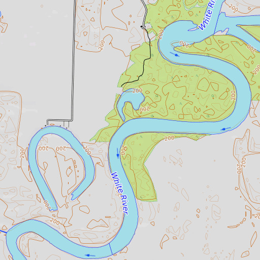 OpenTopoMap map of Hicks Bend, AR