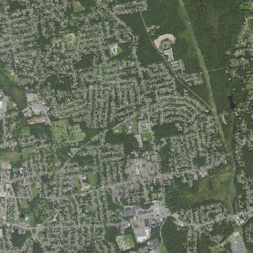 Aerial imagery of Cardinal Spellman High School, MA