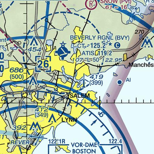 FAA VFR chart of Abraham Edwards School, MA