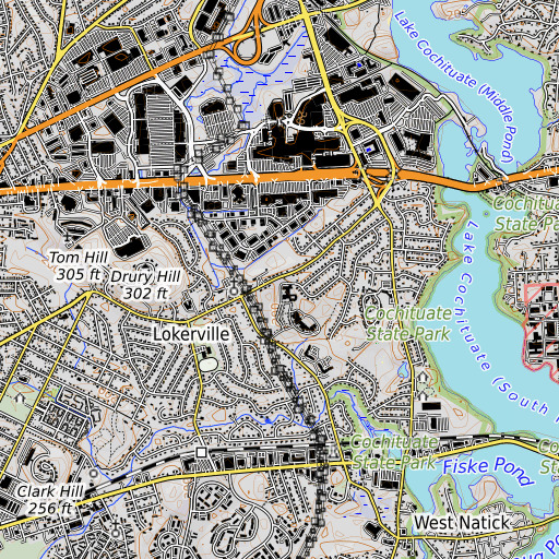 OpenTopoMap map of Brown Elementary School, MA