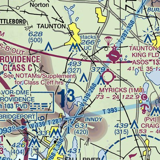 FAA VFR chart of Berkley School, MA