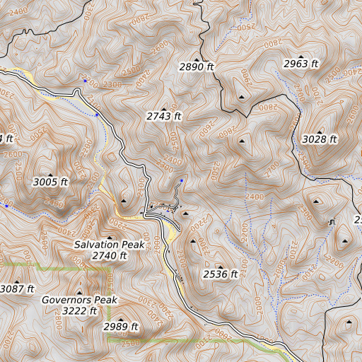 OpenTopoMap map of Hot Spring, AZ
