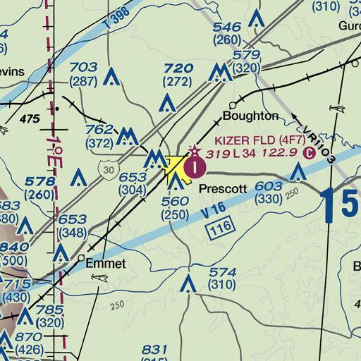 FAA VFR chart of Prescott Elementary School, AR