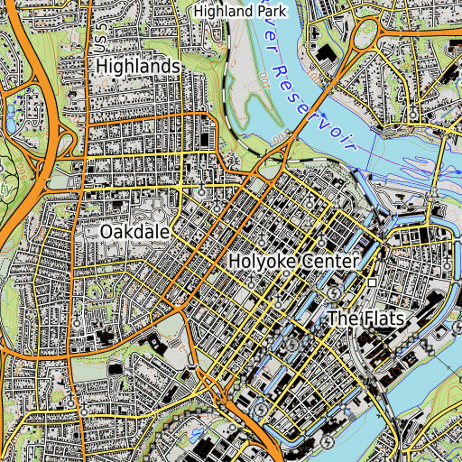 OpenTopoMap map of YMCA, MA