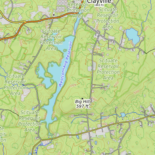 OpenTopoMap map of Mill Pond Dam, MA