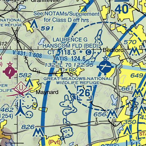 FAA VFR chart of South Bridge, MA