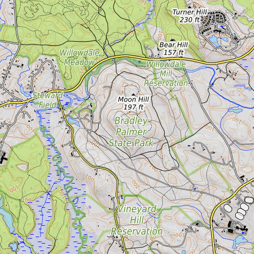 OpenTopoMap map of Blueberry Hill, MA
