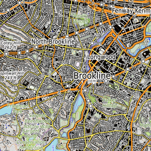 OpenTopoMap map of John E Murphy Park, MA