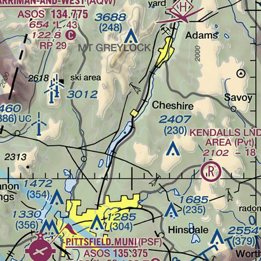 FAA VFR chart of Collins Brook, MA