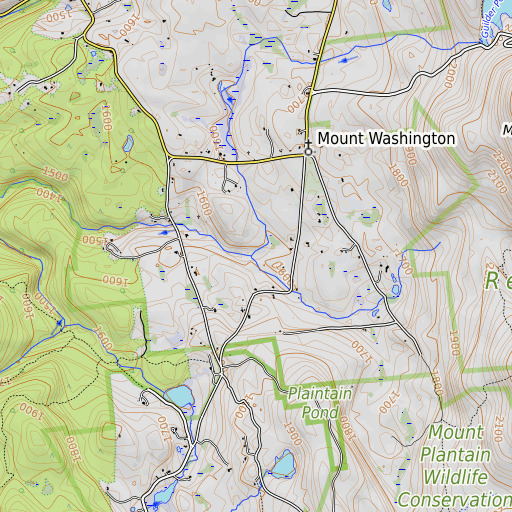 OpenTopoMap map of Guilder Brook, MA