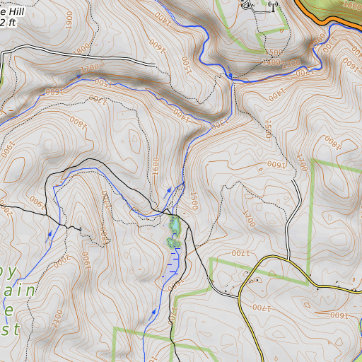 OpenTopoMap map of Tannery Falls, MA