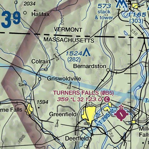 FAA VFR chart of Browning Brook, MA