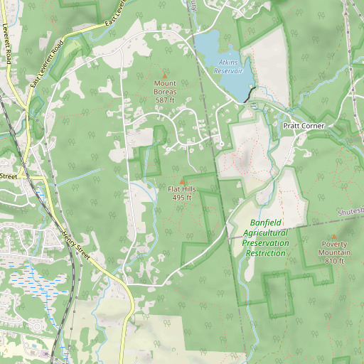 OpenStreetMap map of Flat Hills, MA