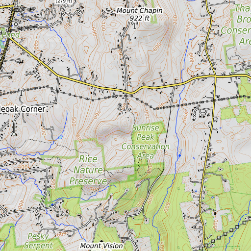 OpenTopoMap map of Wigwam Hill, MA
